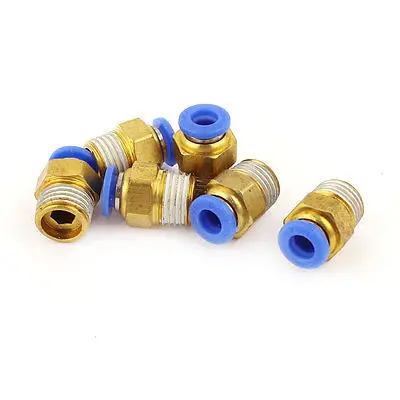

1/4PT Thread 6mm Tube Dia Pneumatic Straight Quick Fitting Connector 6PCS