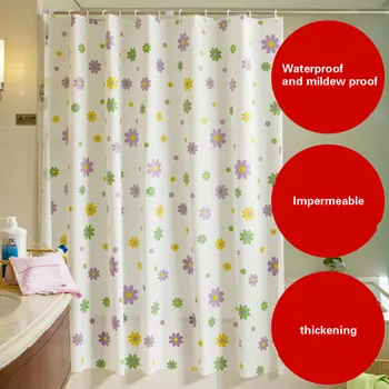 

Bathroom thickened curtain cloth mildew proof waterproof curtain suit no hole bathroom partition shower curtain