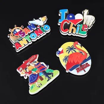 

Fridge Magnet Souvenir South America Chile Tourism Decor Creative Resin Cartoon Refrigerator Magnets Sticker Kitchen Decoration