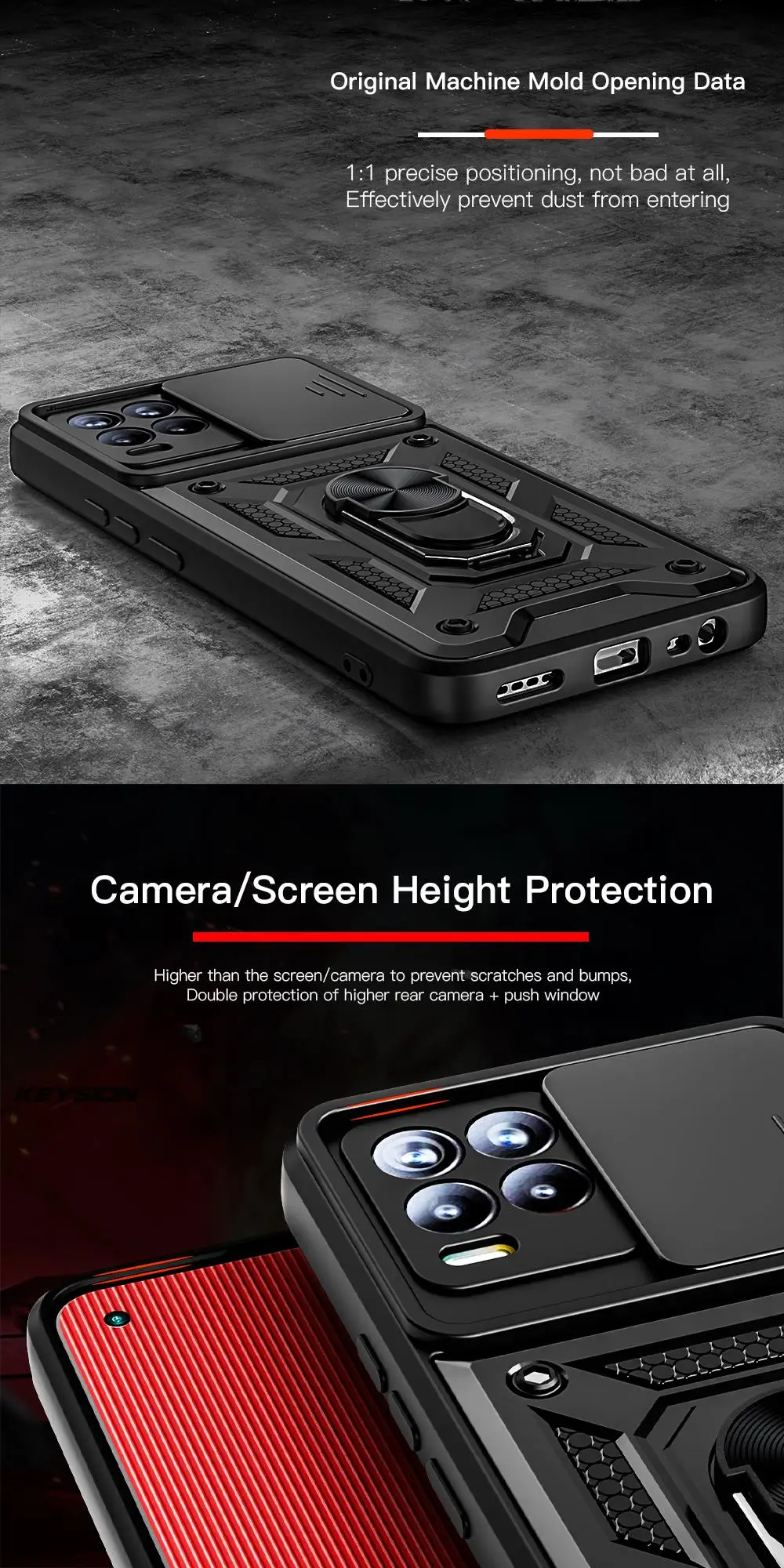 iphone pouch with strap KEYSION Shockproof Case for Realme 8 Pro 5G 8i C25S C21Y Push Pull Camera Protection Phone Cover for OPPO A95 A94 A74 12 A15 A16 waterproof pouch for swimming