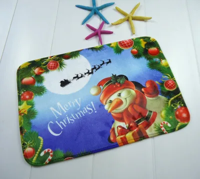 Christmas snowman Противоскользящий абсорбирующий коврик для рождественской заземления коврики для кухонной печати ванная комната тапеты Para Каса сала Набор ковриков для унитаза - Цвет: Christmas snowman