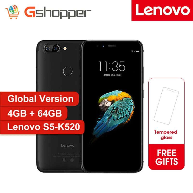 Глобальная версия lenovo S5 K520 4 Гб 64 Гб ZUI 4G мобильные телефоны Snapdragon Восьмиядерный отпечаток пальца 4K видео LTE 5," QHD 18:9 - Цвет: Black