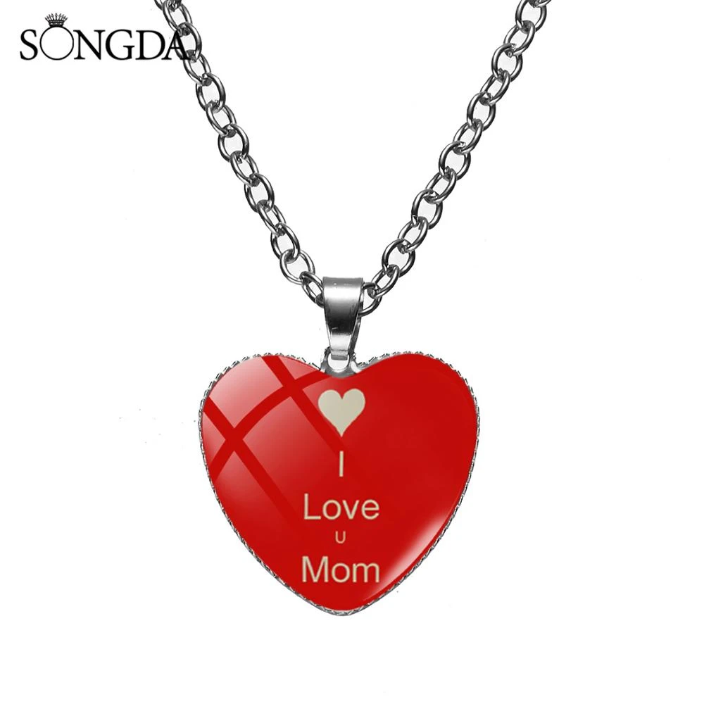 mom letter necklace