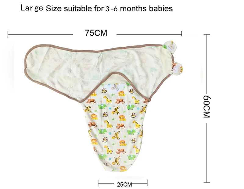 Детский конверт пеленка одеяло новорожденный хлопок младенец кокон спальный мешок ребенка пеленание обертывание постельные принадлежности 0-6 месяцев
