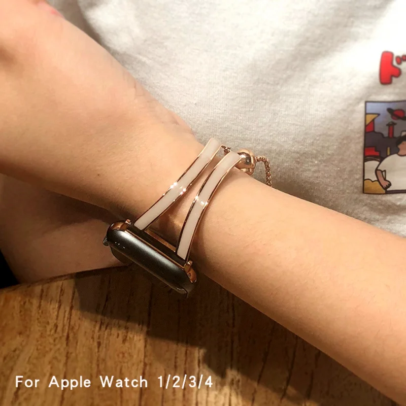 Женский ремешок для Apple watch 38 мм 42 мм iWatch 5 ремешок 44 мм 40 мм браслет из нержавеющей стали Apple watch 4 3 2 1 38/40 ремешок для часов
