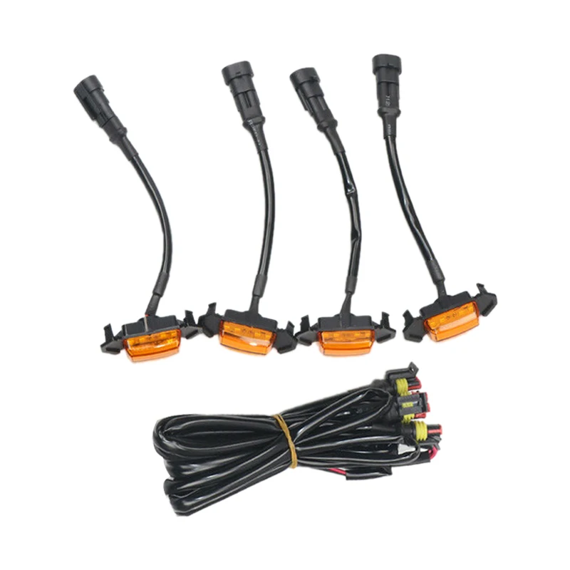 

CITALL 4Pcs ABS Car Front Bumper Grille LED Amber Lights Lamps Fit for Toyota Tacoma TRD Pro 2016 2017 2018 2019