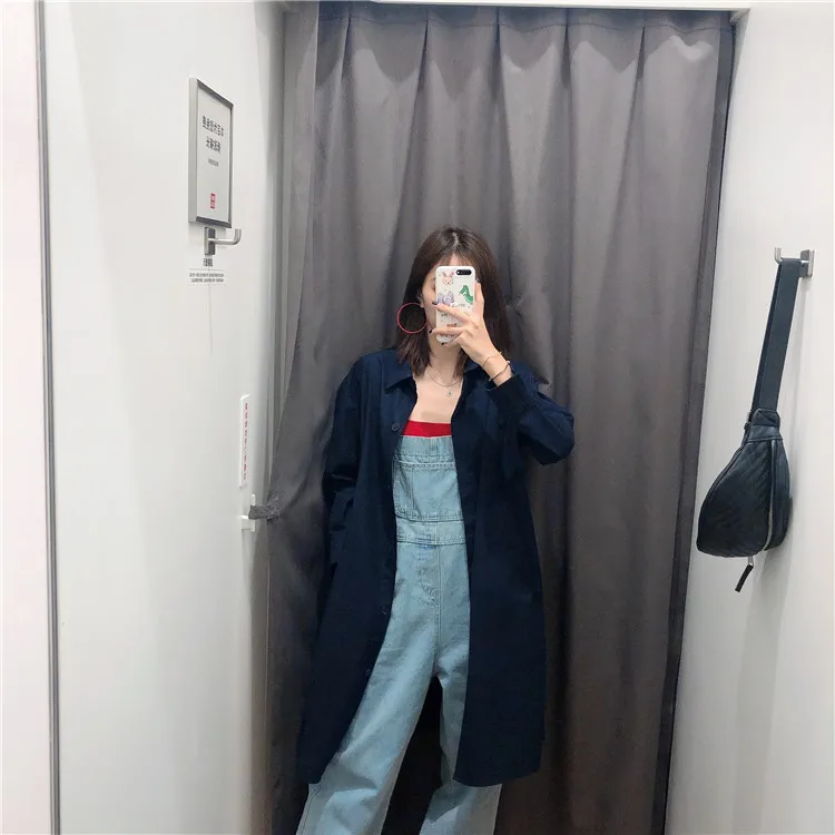 2019u Home WOMEN'S Dress Autumn Elegant Versatile Mid-length Cotton Coat UYIKONG Loose Casual Straight-Cut Trench Coat