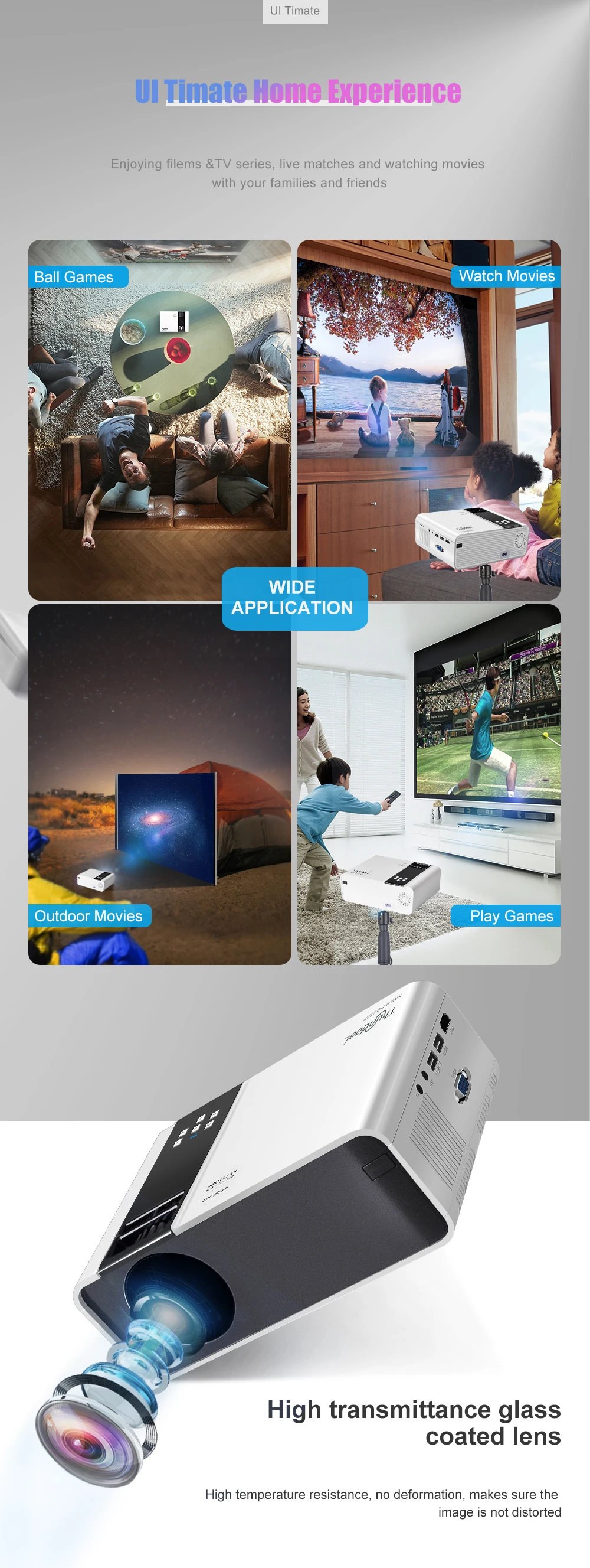 em casa 3d inteligente jogo de filme proyector
