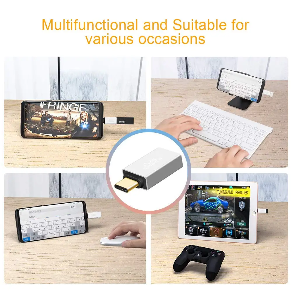USB-C-адаптер USB 3,0, адаптер usb type C(папа)-USB 3,0 A(мама), поддержка функции OTG, совместим с MacBook/Pro