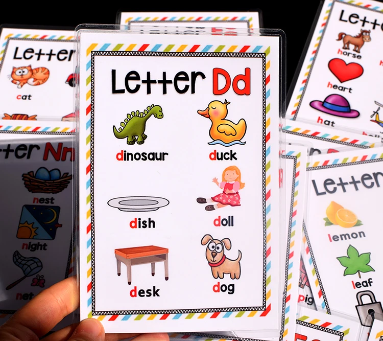 Phonics английские учебные материалы орфография 26 буквенные карты флэш-карты Чехол обучающие материалы для молодых студентов