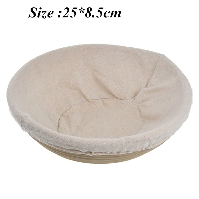 25cm round Корзина для выпечки Banneton Brotform ротанговая расстойная подкладка в корзину круглый Овальный фруктовый поднос тесто контейнер для хранения еды корзина-Органайзер - Цвет: 25cm round