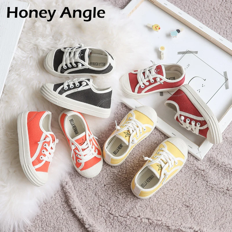 Honey Angle/летние детские кроссовки для девочек и мальчиков; детская парусиновая Обувь На Шнуровке; спортивная обувь для мальчиков и девочек; детская повседневная обувь