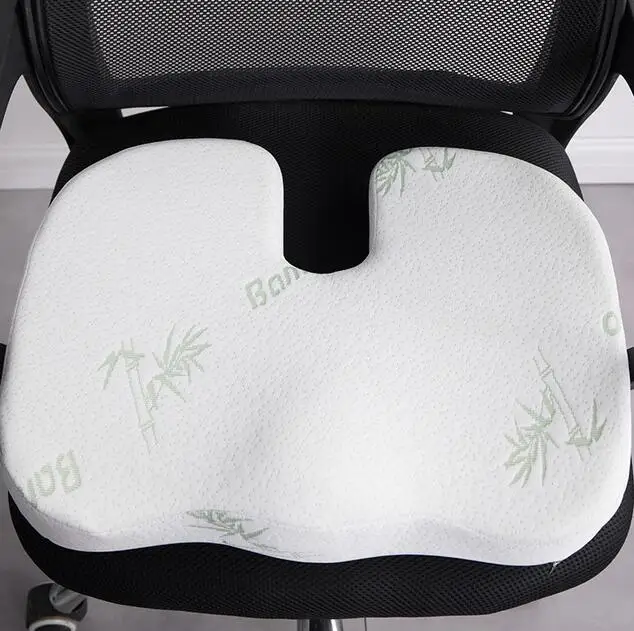 cushion white Домашний офис, кресло для здоровья, cushio 2 в 1, бамбуковое волокно, пена с памятью, подушка для сиденья, Подушка для спины, медленный отскок, поддержка талии, рукав - Цвет: cushion white