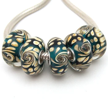 

JGWGT 1307 5X 100% Authenticity S925 Sterling Silver Beads Murano Glass beads Fit European Charms Bracelet diy jewelry Lampwork