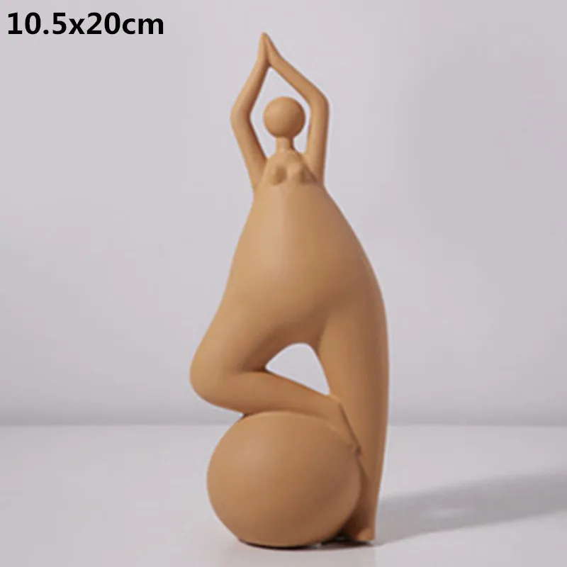 10.5X20CM Европейский стиль абстракция жир человек Йога персонажи керамика ремесленник украшение креативная Гостиная ТВ шкаф фигурки X3133 - Цвет: 10.5X20CM