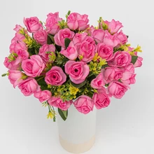 1 шт./лот 15 головок Маленькие розы, искусственные цветы декоративные свадебные розы Скрапбукинг Моделирование Цветы DIY