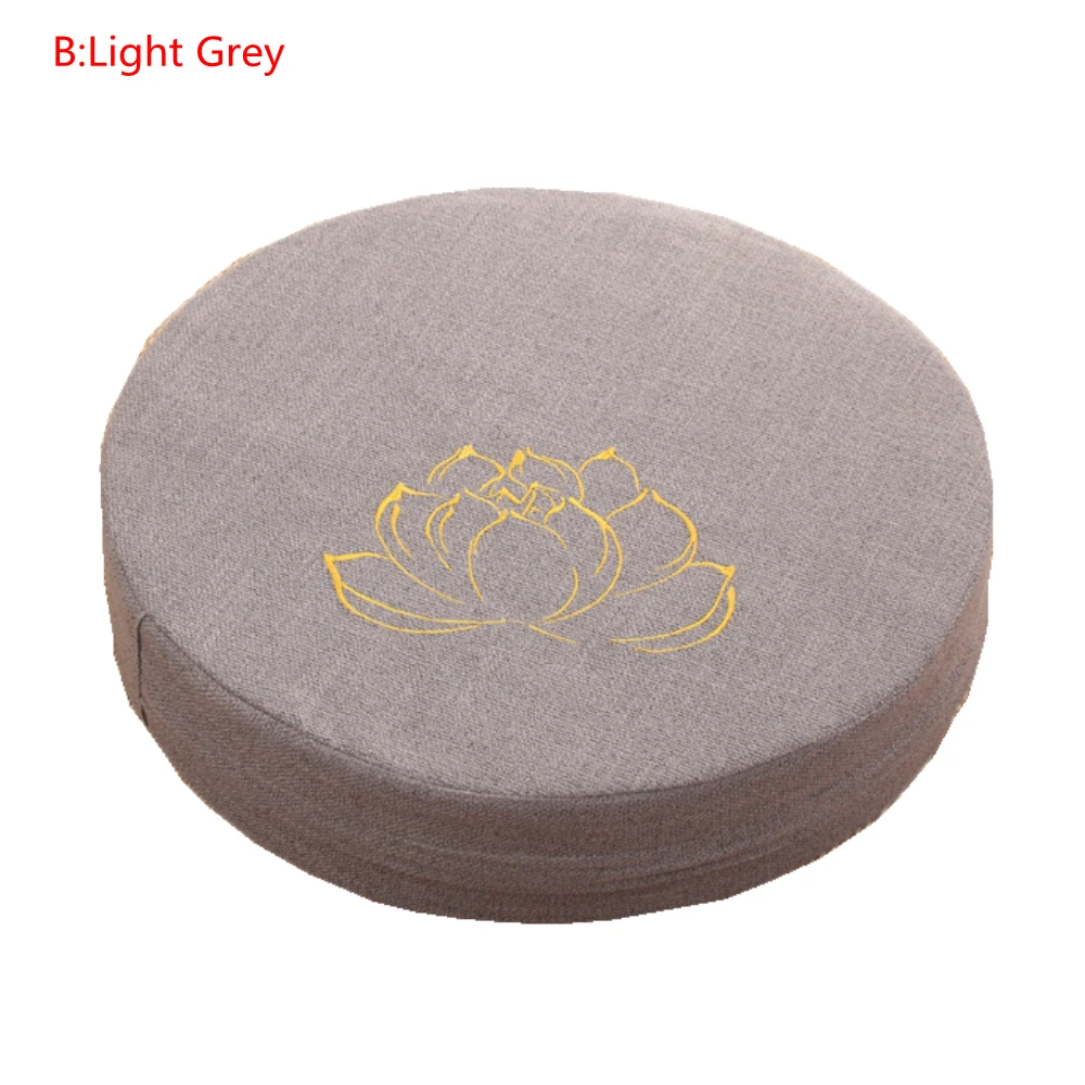 Lotus Pattern Grey Круглая льняная подушка для сидения татами, Балконный эркер, мягкая подушка для медитации, татами, коврик для медитации, лотос - Цвет: Lotus Pattern Grey