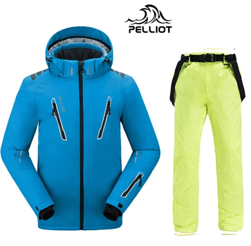 color 4 Подлинный! Pelliot лыжная куртка+ брюки, Мужская водонепроницаемая, дышащая термальная куртка для сноуборда, мужские лыжные костюмы - Цвет: color 4