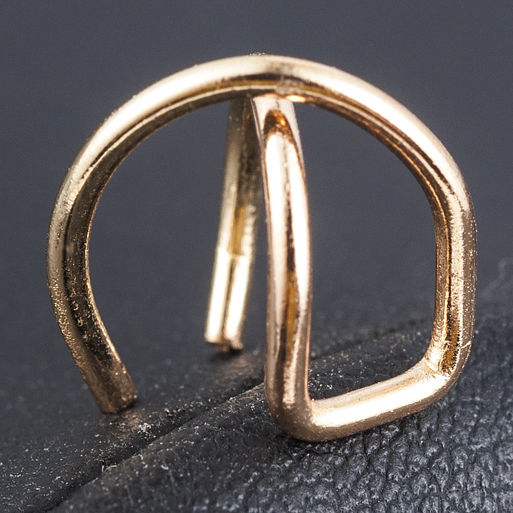 Korean Style Simple cross double Clip Earrings For Women Fashion Trendy Girls Holiday Jewelry gold,silver,black 3 colors choose