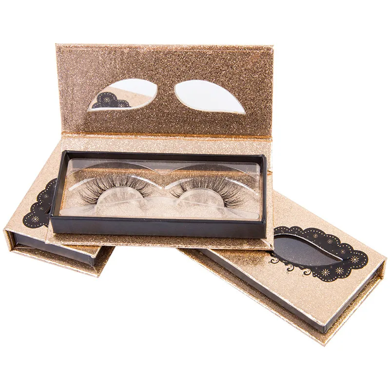 False Eyelashes Packaging Box Lash Boxes Custom Your Logo Fake 3d Mink Lashes Glitter Case Empty Makeup Eyelash Storage