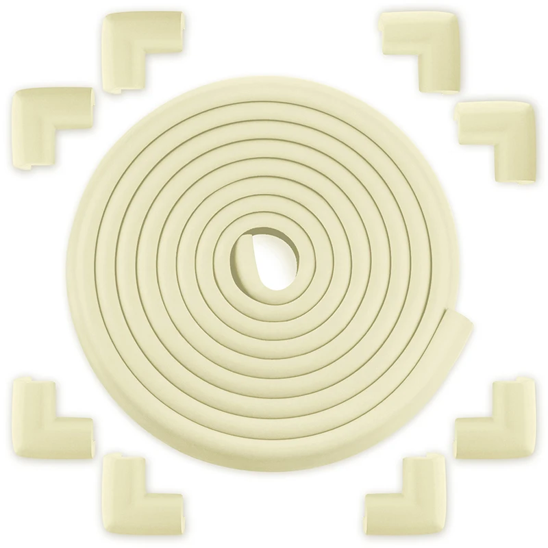 Beige Защитный уголок для детей, защита для детей, защитная угловая подушка для стола, угловая Подушка для детей, защитный уголок для бампера 5 м+ 8 шт - Цвет: Beige