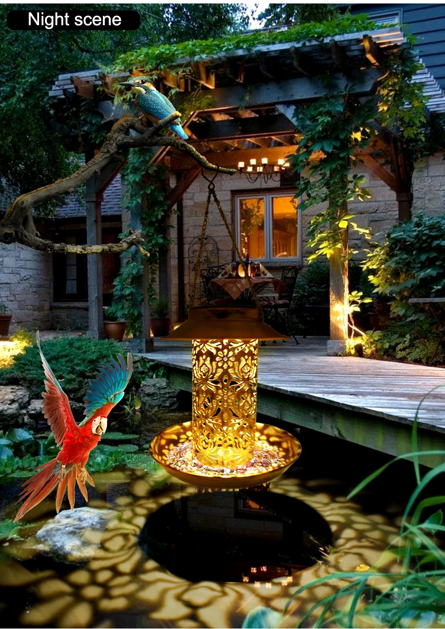 solar light bird feeder