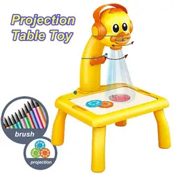 Jia bang 1 conjunto brinquedo de projeção educacional multifuncional artesanal abs crianças desenho projetor mesa para meninos