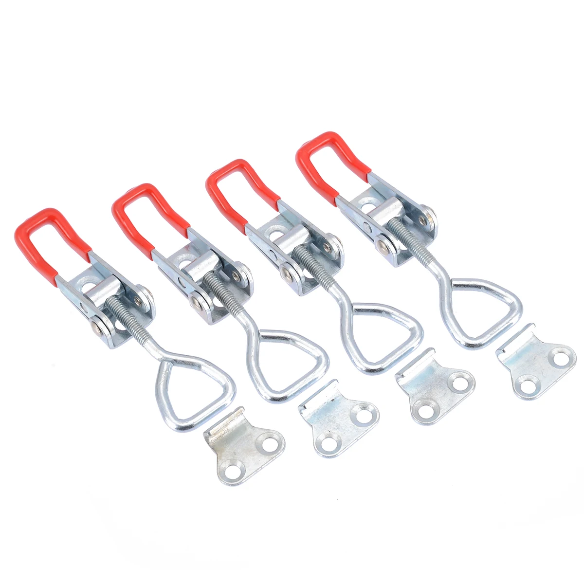 4Pcs Adjustable Cabinet Boxes Lever Handle Clamp Silver Tool For Office Home Shop Toggle Latch Catches Lock Hasps