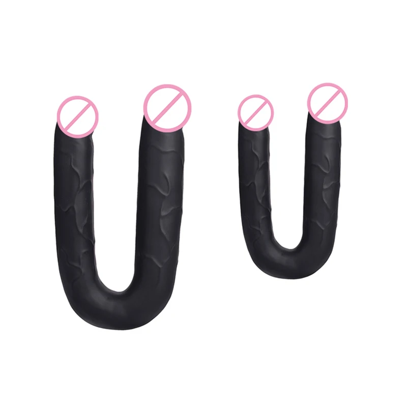 Soft Silicone U Shape Double ended Dildo Flexible Huge Dual dong for Lesbian Fake dick Artificial Penis Sex toys Woman | Красота и