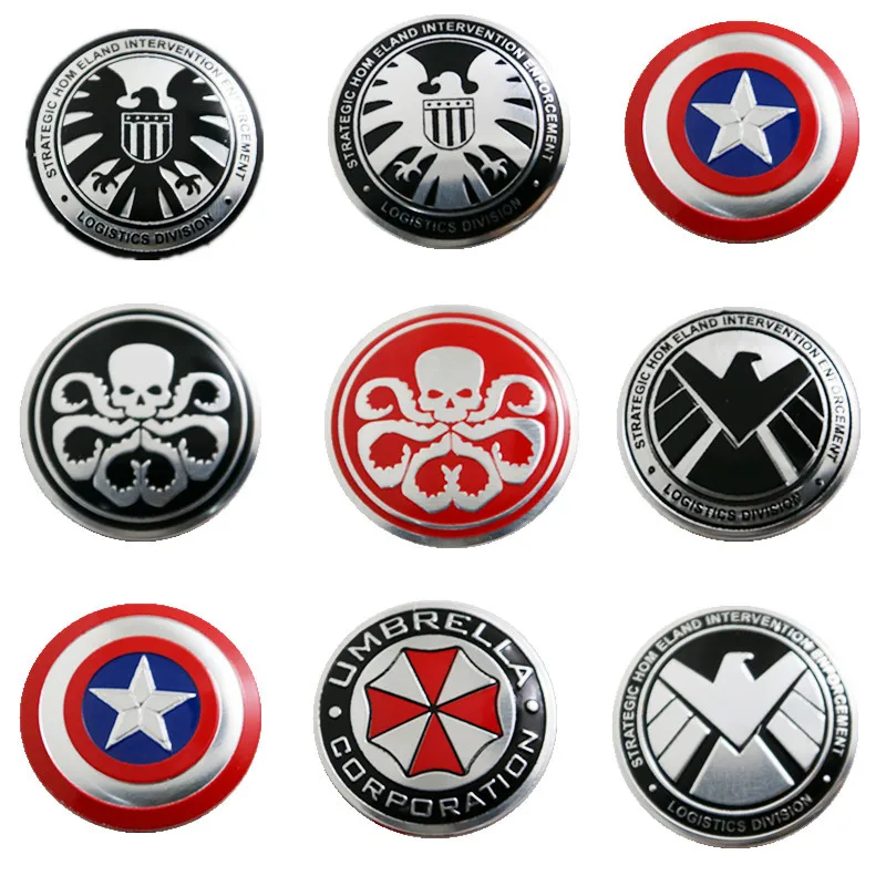 Американский капитан кнопка наклейка S. H. I. E.L.D. Кнопка украшения обитель злой один ключ кнопка запуска зажигания круг украшения
