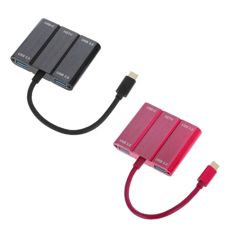 Usb type C к многопортовому HDMI адаптеру 4K конвертер для MacBook больше USB C устройств D08A