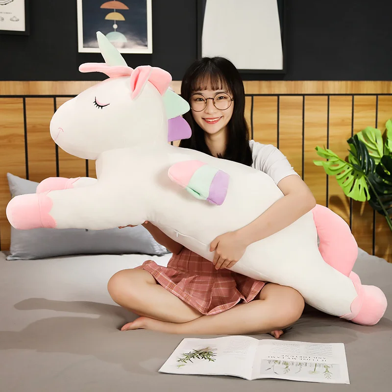 Cushions Pillow For Sofa Colorful Pegasus Pillow Angel Unicorn Plush Toys Dolls For Kids Birthday Gift Valentine's Day Gifts