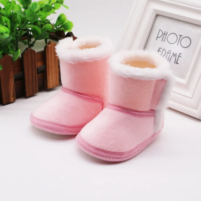 Зимняя обувь для маленьких мальчиков и девочек; зимняя теплая обувь для младенцев; Детские сапожки из искусственного меха; кожаные ботинки для маленьких мальчиков - Цвет: P
