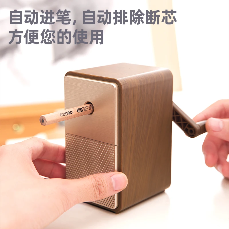 Deli Pencil Sharpening Retro Audio Modeling Manual 5-block Pencil Sharpener pencil sharpner Stationery Items Back To School
