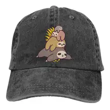 Ленивец стек Мужчины Женщины регулируемая бейсболка s деним Jeanet простая Кепка