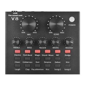 

V8 Full Set Of Voice Recorder Computer Anchor Microphone Live Broadcast Equipment Portable Sound Card Set