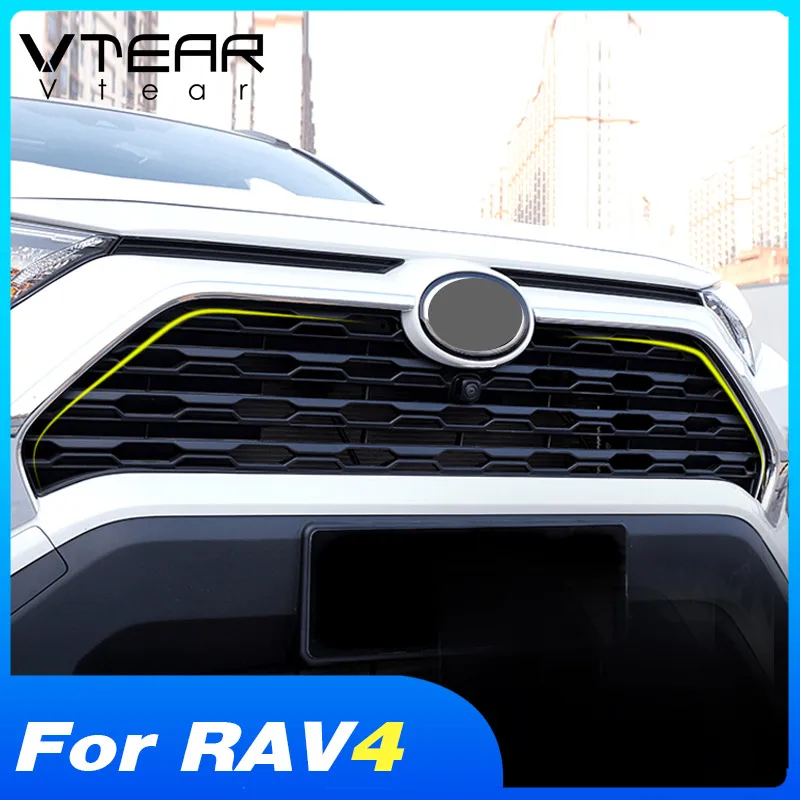 Vtear для Toyota RAV4 тойота рав 4 2019 2020 2021 аксессуары Передняя решетка Накладка гоночная