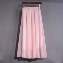 Модные шифоновые длинные юбки лето весна желтые белые розовые плиссированные женские юбки зимняя широкая юбка макси женские faldas