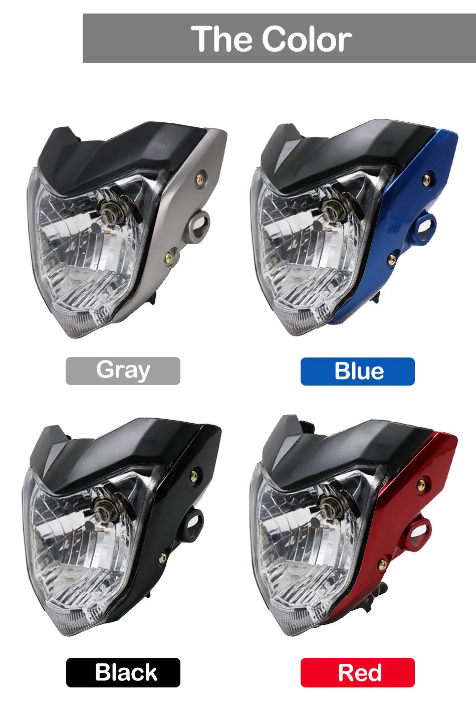 ZSDTRP, 4 цвета, мотоциклетный H4 головной светильник, налобный фонарь Comp с лампой, чехол для Yamaha FZ 16 KTM Most Racing Motor