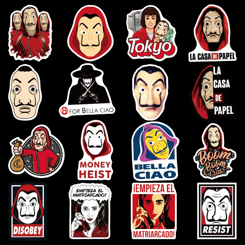 CA660 50 шт./компл. La casa de papel 90s принт домашний декор Телефон тетрадь чемодан ноутбук велосипед Скрапбукинг альбом наклейка