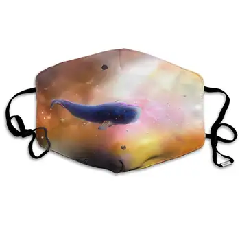 

Polyester Anti-dust Mouth Mask - Whale in The Space Washed Reusable Mouth-Muffle - Fashion Printed Face Masks for Outdoor