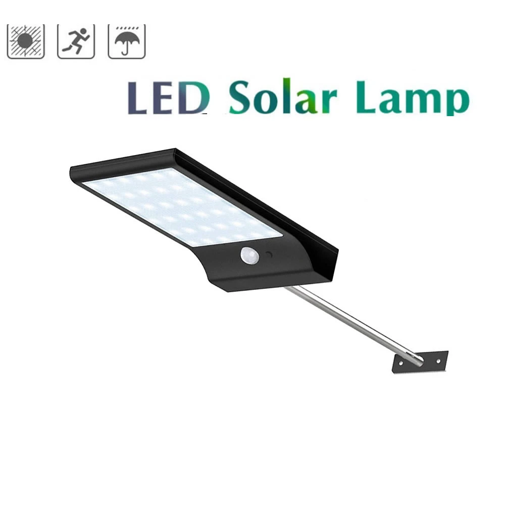 

Aluminum pole 48/36 LED Solar Power Street Light PIR Motion Sensorl Lamp 3 Modes Waterproof For Outdoor Garden street wall Light