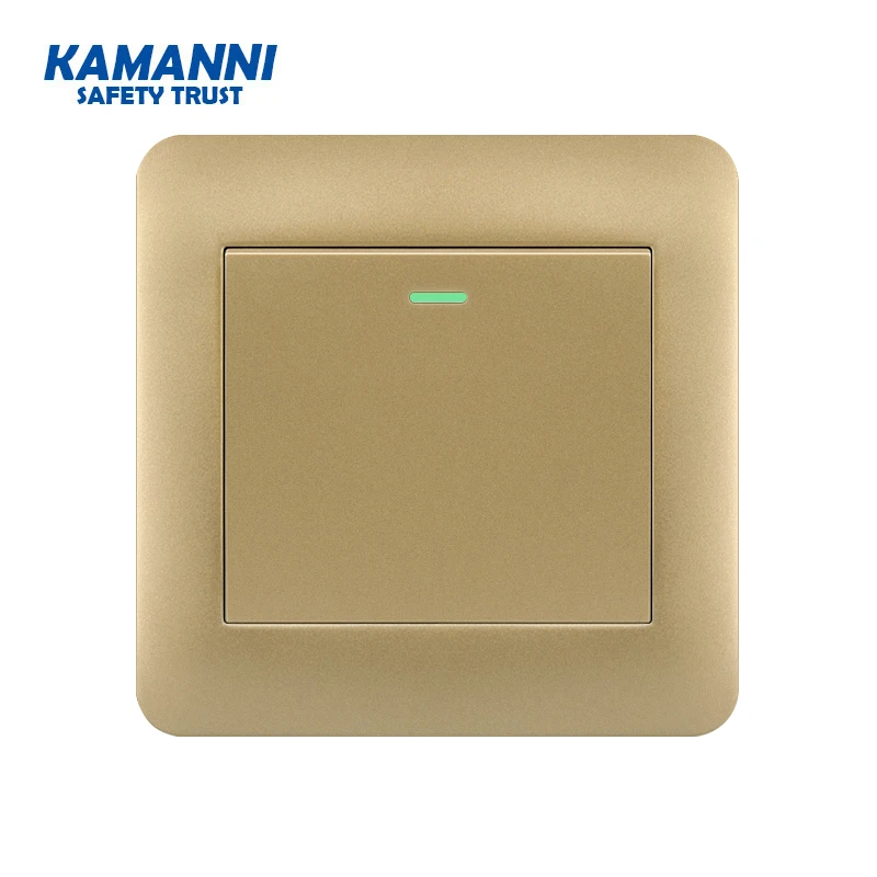 

Luxury smooth flame retardant panel button Recovery switch LED indicator control wall lighting light switch 1/2/3 gang 1/2 way