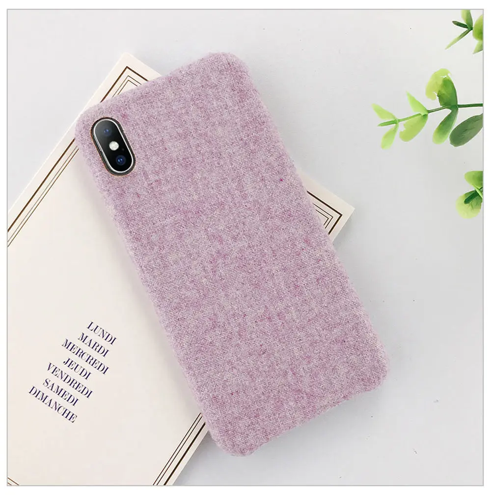 Moskado тканевая текстура чехол для iPhone 7 для iPhone 6 6s 7 8 Plus X XR XS Max плюшевые чехлы для телефонов Жесткий ПК задняя крышка