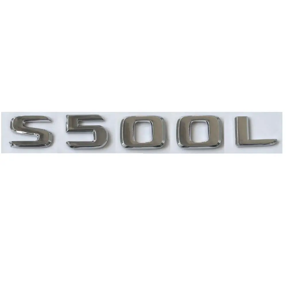 Хром плоский Письма Количество эмблемы для багажника Значки Mercedes S500L |