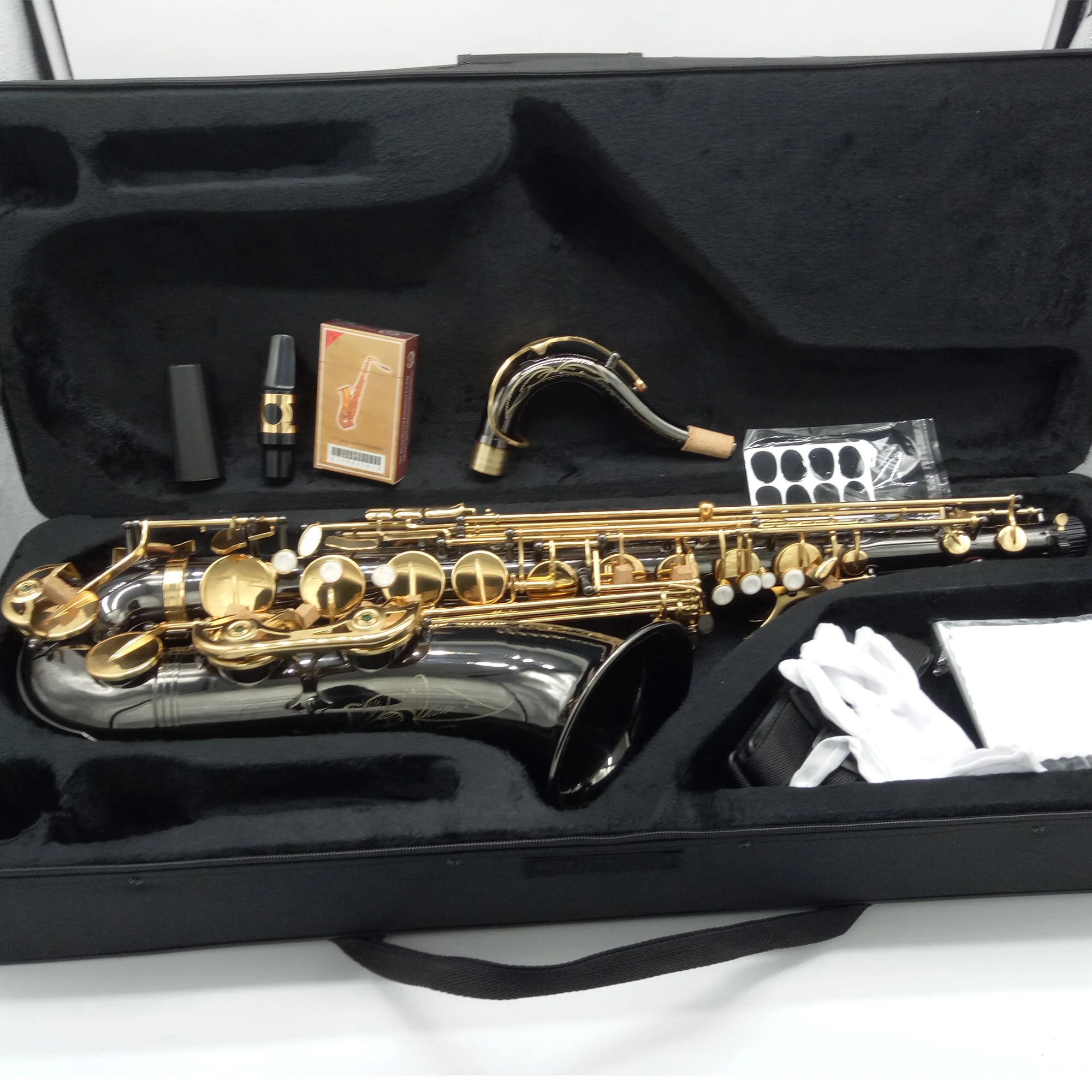 Free Shipping Music Fancier Club Tenor Saxophone Reference 54 Black Lacquer B-flat Tenor Sax R54 Case Mouthpiece Reeds Neck