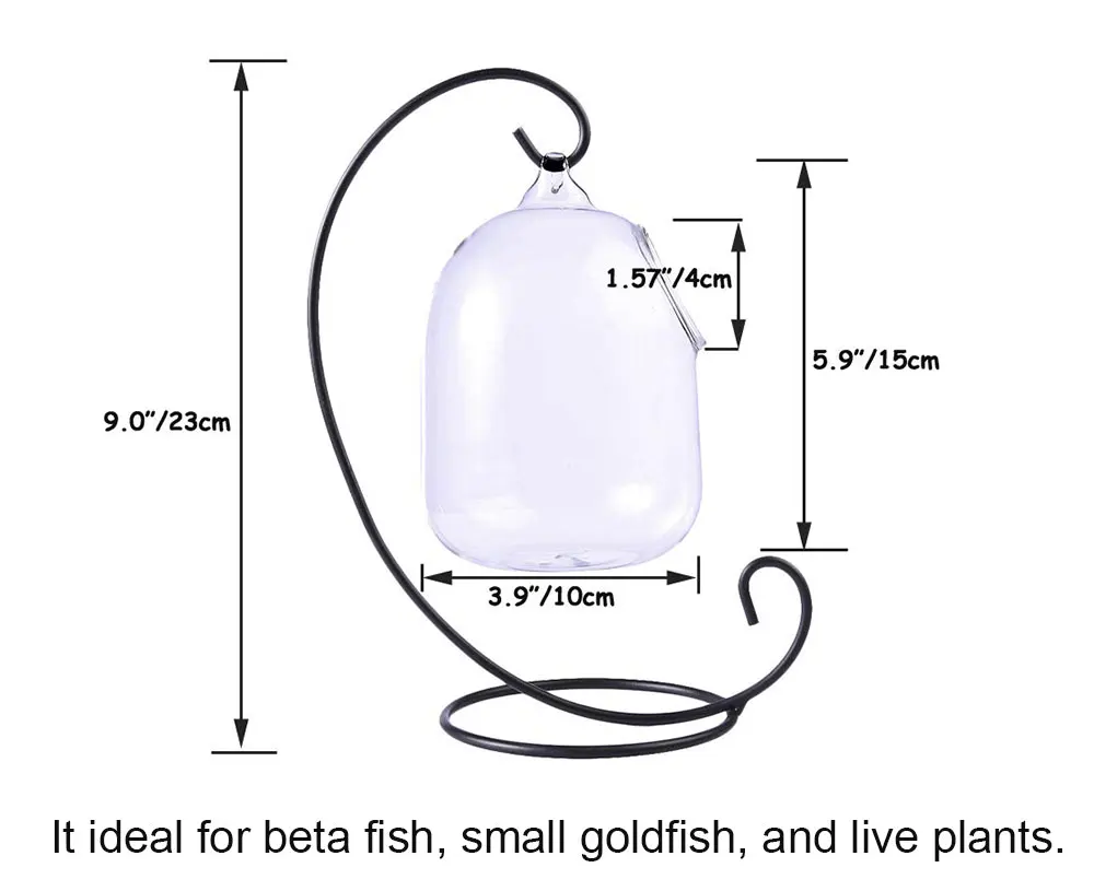 Настольная подвесная рыбка бачок чаша с подставкой маленькая столешница стеклянная ваза-аквариум мини аквариум для Betta рыба домашний декор