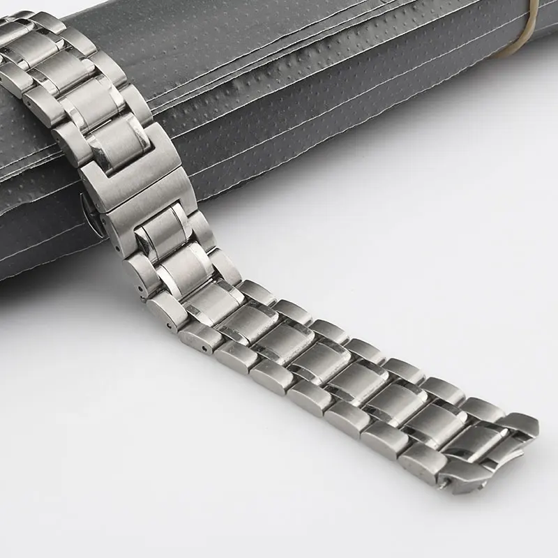 Tissot Compatible Black Stainless Steel Links Bracelet Replacement Watch  Band Strap Double Clasp #5002