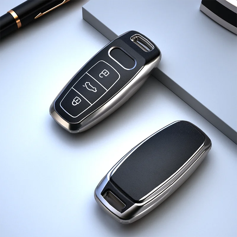 TPU Car Key Cover Case For Audi A6/A6L/A8L A3 A7 A8 C8 Q8 D5 A3 E-tron 55 Key Protector Shell Car Styling Accessories key case,key case cover