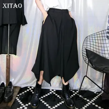 

XITAO 2020 Summer Spring New Chiffon Wide leg Pants Fashion Plus Size Personality Irregular Pants Women Streetwear Trend XJ4673